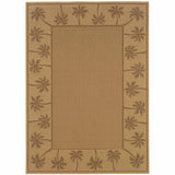 7' x 10' Beige Stain Resistant Indoor Outdoor Area Rug