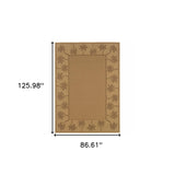 7' x 10' Beige Stain Resistant Indoor Outdoor Area Rug