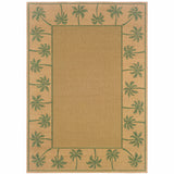 7' x 10' Beige Stain Resistant Indoor Outdoor Area Rug