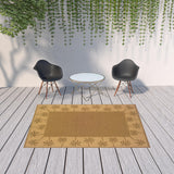 6' x 9' Tan Stain Resistant Indoor Outdoor Area Rug