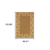 6' x 9' Tan Stain Resistant Indoor Outdoor Area Rug