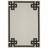 10' x 13' Beige and Black Stain Resistant Indoor Outdoor Area Rug