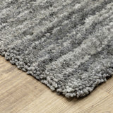 2' X 8' Grey Shag Power Loom Stain Resistant Runner Rug