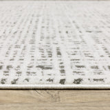 8' Black and Gray Geometric Shag Power Loom Runner Rug