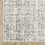 5' X 8' White And Grey Abstract Power Loom Stain Resistant Area Rug