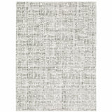 10' X 13' White And Grey Abstract Power Loom Stain Resistant Area Rug