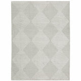 10' X 13' Grey And White Geometric Power Loom Stain Resistant Area Rug