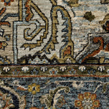 8' Blue and Green Oriental Power Loom Runner Rug