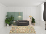 8' x 10' Blue and Green Oriental Hand Tufted Area Rug