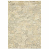 8' X 11' Grey Ivory Beige And Taupe Abstract Power Loom Stain Resistant Area Rug