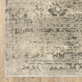 6' X 9' Grey Ivory Beige And Taupe Oriental Power Loom Stain Resistant Area Rug