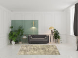 6' X 9' Grey Ivory Beige And Taupe Oriental Power Loom Stain Resistant Area Rug