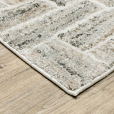 10' X 13' Beige Geometric Power Loom Stain Resistant Area Rug