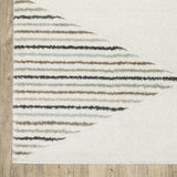 2' X 8' Brown And Ivory Geometric Power Loom Runner Rug