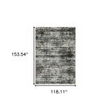 6' X 9' Ivory Charcoal Grey Blue Rust And Brown Abstract Power Loom Stain Resistant Area Rug