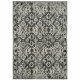 10' x 13' Black and Gray Oriental Power Loom Area Rug