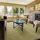 6' X 9' Olive Green Shag Tufted Handmade Stain Resistant Area Rug