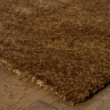 3' X 5' Brown Shag Tufted Handmade Stain Resistant Area Rug