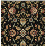 6' x 9' Black and Yellow Floral Power Loom Area Rug