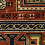 2' X 6' Red Blue Beige And Green Oriental Power Loom Stain Resistant Runner Rug With Fringe