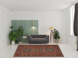8' x 11' Red and Black Oriental Power Loom Area Rug