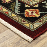 2' x 3' Red and Black Medallion Power Loom Area Rug