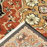 2' x 3' Black and Orange Oriental Power Loom Area Rug