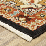 5' x 8' Red and Black Oriental Power Loom Area Rug
