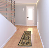 6' Blue and Beige Oriental Power Loom Runner Rug