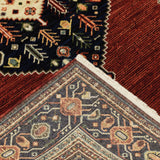 6' Blue and Beige Oriental Power Loom Runner Rug