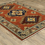 2' x 3' Red and Gold Oriental Power Loom Area Rug