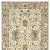 6' X 9' Brown And Ivory Oriental Power Loom Area Rug With Fringe