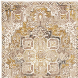 10' X 13' Ivory Oriental Power Loom Stain Resistant Area Rug With Fringe