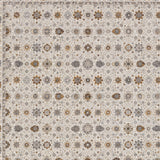 5' X 8' Ivory And Gold Oriental Power Loom Stain Resistant Area Rug With Fringe
