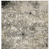 6' X 9' Grey Ivory Beige Charcoal Black Tan And Brown Abstract Power Loom Stain Resistant Area Rug