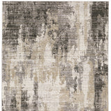 6' X 9' Ivory Grey Tan Brown And Beige Abstract Power Loom Stain Resistant Area Rug