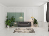 5' X 8' Grey Beige Charcoal Brown Tan And Ivory Abstract Power Loom Stain Resistant Area Rug