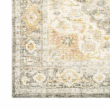 8' X 10' Grey Gold Orange And Ivory Oriental Power Loom Stain Resistant Area Rug