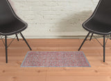 2' X 3' Red And Blue Oriental Power Loom Stain Resistant Area Rug