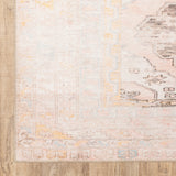 5' X 8' Pink And Blue Oriental Power Loom Stain Resistant Area Rug
