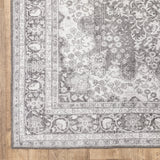2' X 3' Grey Oriental Power Loom Stain Resistant Area Rug