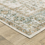 7' X 10' Ivory Oriental Printed Non Skid Area Rug