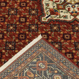 2' X 10' Red And Ivory Oriental Power Loom Runner Rug With Fringe