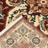 2' X 10' Red And Ivory Oriental Power Loom Runner Rug With Fringe