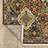 2' X 10' Red And Ivory Oriental Power Loom Runner Rug With Fringe