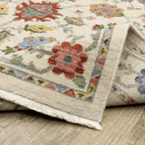 2' X 10' Gray And Ivory Oriental Power Loom Runner Rug With Fringe