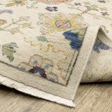 2' X 10' Gray And Ivory Oriental Power Loom Runner Rug With Fringe