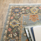 2' X 10' Gray And Ivory Oriental Power Loom Runner Rug With Fringe