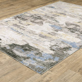 2' X 8' Gray And Ivory Abstract Printed Stain Resistant Non Skid Runner Rug