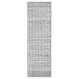 8' Silver Floral Hand Woven Runner Rug